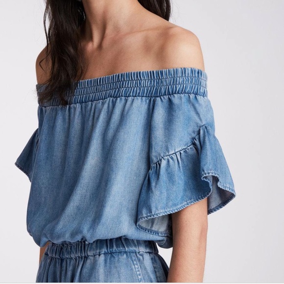 All Saints Adela Denim Jumpsuit - Picture 2 of 7